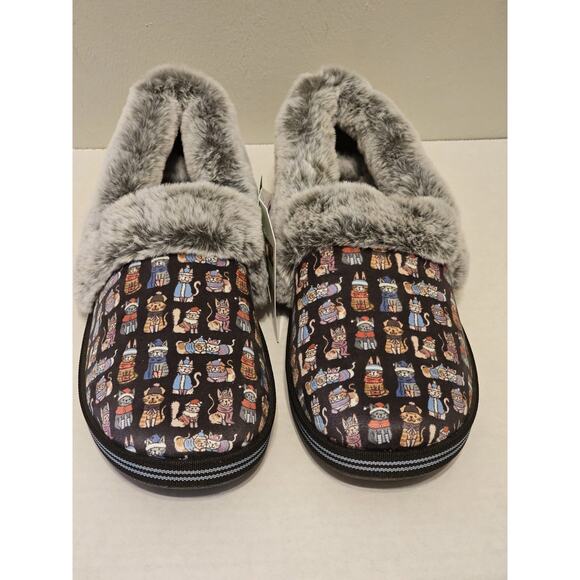 Bobs Skechers Too Cozy Snuggle Rovers Dogs Gray Womens 8.5 Memory Foam Slippers - Picture 9 of 9